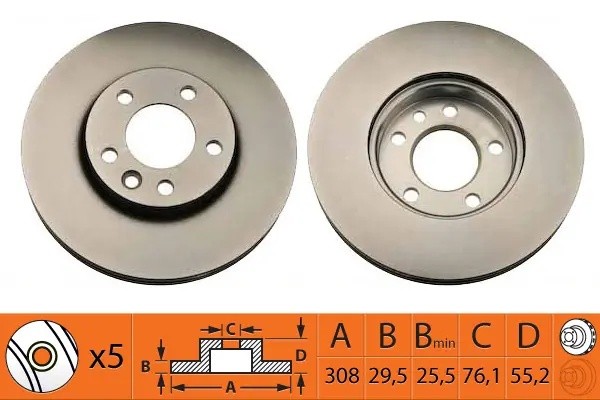 Диск тормозной передний VW MULTIVAN/T5 03-/TOUAREG 02-10 BR33139T BR33139T SB NAGAMOCHI