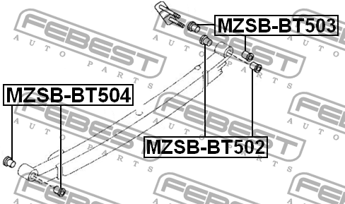 Втулка рессоры MZSB-BT504 MZSB-BT504 FEBEST