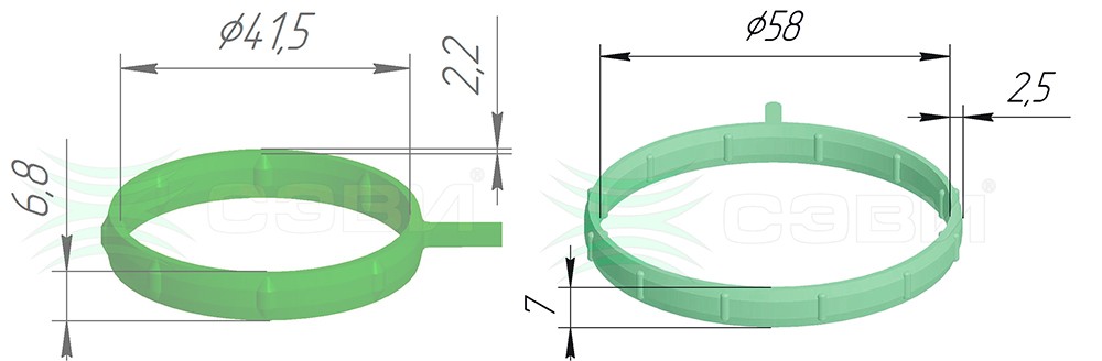 Уплотнитель ресивера дв. 21127 для а/м ВАЗ 1118/2170, 2190, 2192, 2194 (Е-Газ) " 5417-3816 SEVI