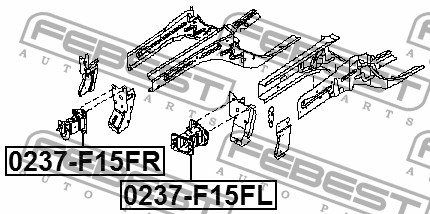 Кронштейн усилителя бампера переднего правый NISSAN JUKE F15 2010- 0237-F15FR 0237F15FR FEBEST