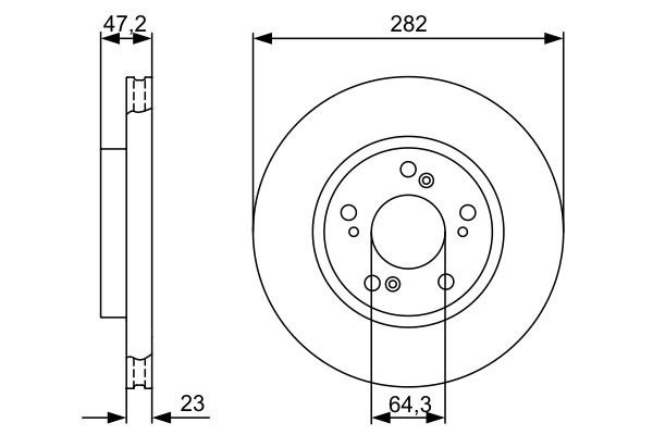 Диск тормозной HONDA Civic 4D,5D (06-12) передний (1шт.) BOSCH 0986479365 BOSCH