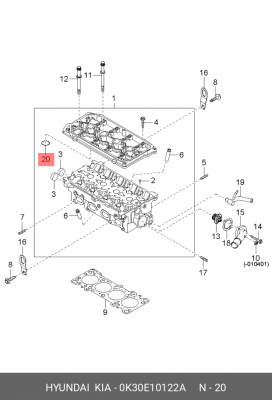Прокладка свечного колодца 0K30E-10122A 0K30E10122A HYUNDAI KIA