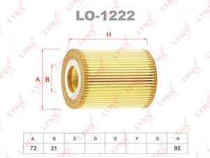 Фильтр масляный MERCEDES C,E,ML,R,G,Sprinter,Vito (3.0 D) LYNX LO-1222 LYNXAUTO