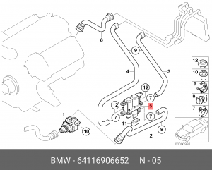 клапан отопителя!\ BMW E60/E65/E53 all 64 11 6 906 652 BMW
