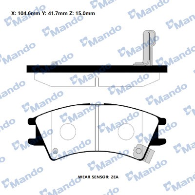 Колодки тормозные HYUNDAI Atos (05-) передние (4шт.) MANDO RMPK22 MANDO