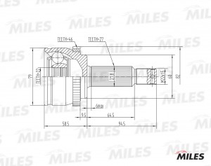 ШРУС наружный HYUNDAI I30/KIA CEED 1.4-1.6 06- (с ABS) (GKN 305003) GA20167 GA20167 MILES