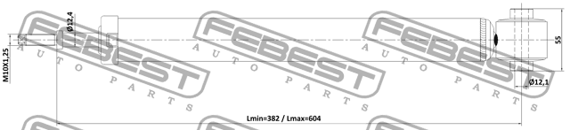 Амортизатор задний GAS.TWIN TUBE 12110-004R 12110-004R FEBEST