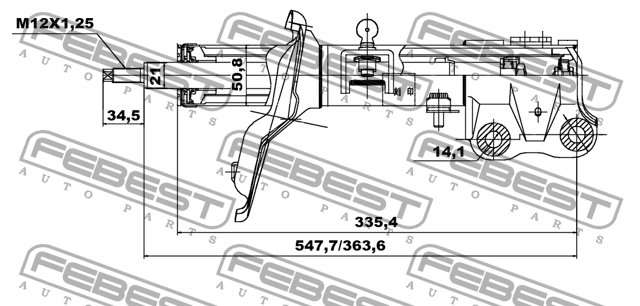 Амортизатор передний левый GAS.TWIN TUBE 04660894FL FEBEST