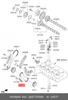 Успокоитель цепи ГРМ KIA Sorento OE 243772F600 HYUNDAI KIA