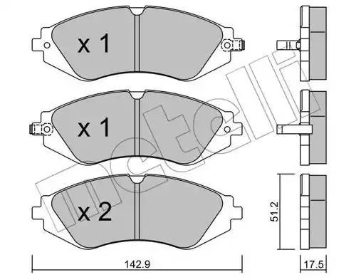 колодки дисковые передние!\ Daewoo Leganza 2.0 16V 97-99/Nubira 1.6i/2.0i16V 97> 2202940 METELLI