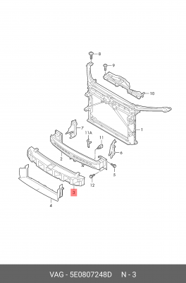 УДАРОПОГЛОЩАЮЩЕЕ УСТРОЙСТВО 5E0807248D 5E0 807 248 D VAG