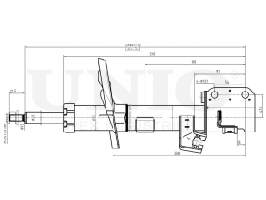 Амортизатор газовый передней подвески левый SAB-10162 UNIO