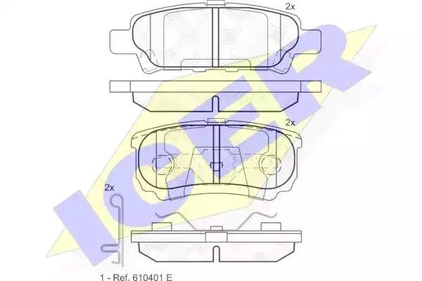 181746 колодки дисковые задние!\Mitsubishi Outlander 2.0MPi/2.4i 03> 181746 ICER