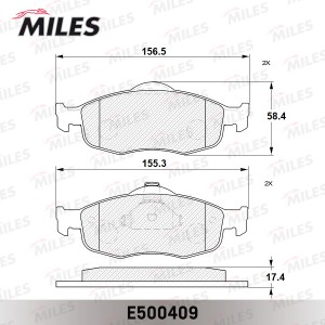 Колодки тормозные передние (без датчика) (Смесь CERAMIC серия PRO) FORD SCORPIO  E500409 MILES