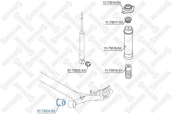 сайлентблок задней балки  8773024SX 87-73024-SX STELLOX