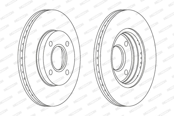 ДИСК ТОРМОЗНОЙ ПЕРЕД FORD FIESTA FUSION 02- FOCUS 98- MAZDA DDF1072 FERODO