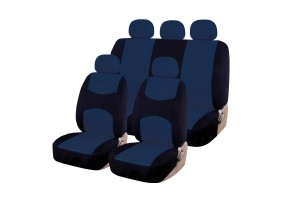 Авточехлы универсальные полиэстер черно-синие (9 предм.) Casual KRAFT KT835612 KRAFT
