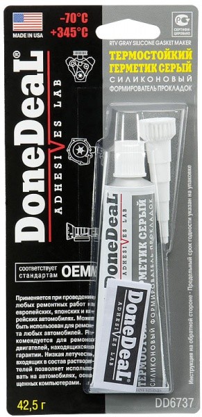 Герметик прокладка серый термостойкий 42.5г OEM DONE DEAL DD6737 DONE DEAL