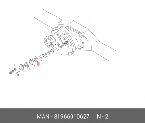 Прокладка КПП цилиндра блокировки MAN 48х0,5-3х9-L=65мм F3000 81966010627 MAN