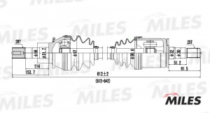 Привод в сборе левый MITSUBISHI PAJERO/L200 2.4-3.5 90- (SKF VKJC7223) GC01077 GC01077 MILES