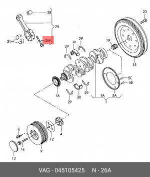 TRANSPORTER T5 (2003>) M8X1X44 045 105 425 VAG