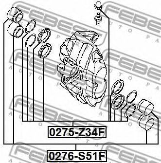 Поршень суппорта переднего NISSAN G35/37/25 SEDAN V36 2006-2015 0276-S51F 0276-S51F FEBEST