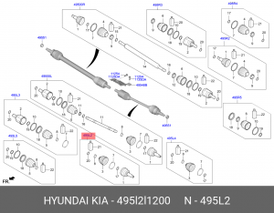 ШРУС ВАЛА КОЛЕСА 495L2-L1200 495L2L1200 HYUNDAI KIA