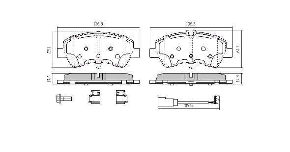колодки дисковые задние!\ Ford Transit/Tourneo Custom 300 2.20TDCI 12> FBP1952 FREMAX