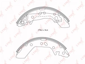 Колодки тормозные барабанные задние BS-3601 LYNXAUTO