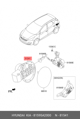 Пaнeль тoпливнoй гopлoвины 81595A2000 HYUNDAI KIA