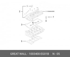 Прокладка головки блока HAVAL H6 OE 1003400-EG01B GREAT WALL