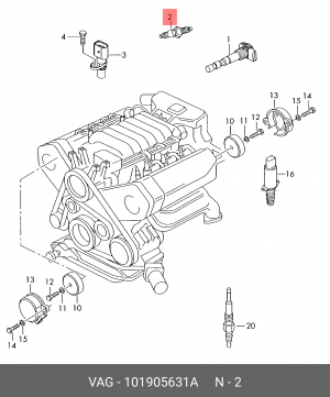 Свеча зажигания AUDI A6 (05-) OE 101 905 631 A VAG