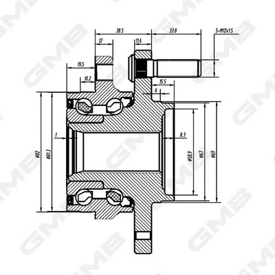 Ступица передняя GH34880 GH34880 GMB