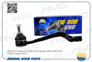 Наконечник рулевой левый RENAULT Logan LS, 2004-2015, Sandero BS0, 2009-2014, Sa AMDTE431L AMD