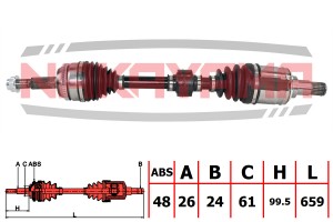 Вал приводной, перед. TOYOTA CAMRY/HYBRID (ACV51,ASV5#,AVV50,GSV50) (E ND1271NY ND1271NY NAKAYAMA