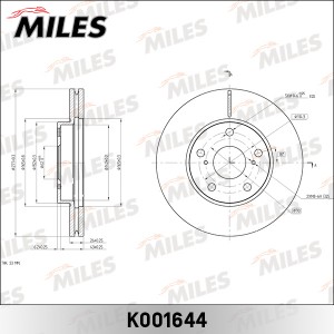Диск тормозной передний D277мм TOYOTA AURIS/COROLLA E15/E18 (TRW DF6679) K001644 K001644 MILES