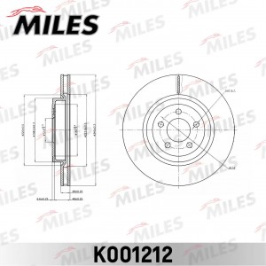 Диск тормозной передний D345мм. CHRYSLER 300C 04- (TRW DF6244S) K001212 K001212 MILES