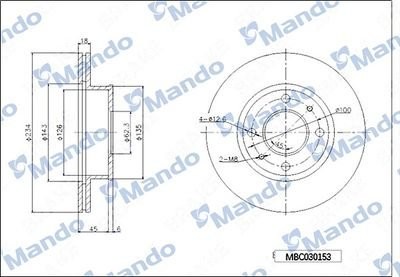 Диск тормозной  2шт MBC030154 MANDO