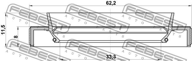 Сальник привода (35x62x8x11.5) 95HBY-35620812R 95HBY-35620812R FEBEST