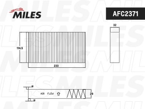 Фильтр салонный угольный (упаковка 2шт.) BMW i3/MINI 13- (FILTRON K1342A-2x) AFC AFC2371 MILES