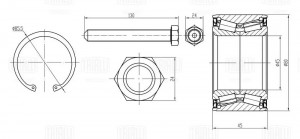 Подшипник ступицы VW Transporter T4 (90-) задн. (кмпл:подш./стоп.кол./гайка/болт CS 1865 TRIALLI