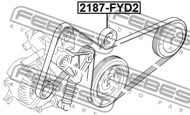 Ролик натяжной FORD MONDEO III 2187-FYD2 2187-FYD2 FEBEST