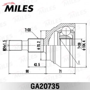 ШРУС наружный MERCEDES BENZ ML-CLASS 164 2004-2011 GA20735 GA20735 MILES