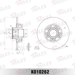 Диск тормозной задний c подшипником NISSAN PRIMASTAR/OPEL VIVARO/RENAULT TRAFIC  K010262 MILES