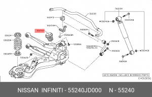 Сайлентблок задней подвески NISSAN 55240-JD000 55240-JD000 NISSAN
