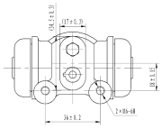 Цилиндр тормозной задний левый/правый d=25.4 мм CF2107 TRIALLI