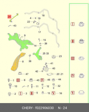 Стойка стабилизатора CHERY Tiggo переднего OE F022906030 CHERY