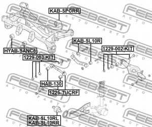 Тяга задняя поперечная передняя HYUNDAI IX35/TUCSON 2009-2013 1225-TUCRF 1225-TUCRF FEBEST