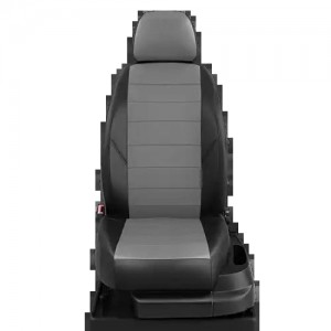 Авточехлы FORD Transit (15-) 3-х местный экокожа спинка целая черно-серые AVTOLI FD131003EC02 AVTO LIDER 1