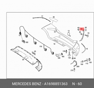 НАКЛАДКА БАМПЕРА A 169 885 13 63 MERCEDES BENZ